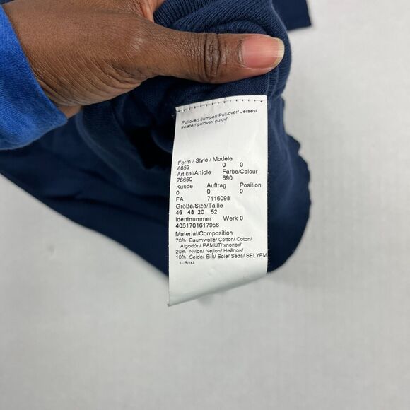 Daniel Hechter Womens Silk Blend Turtleneck Sweater Blue Short Sleeve Size 18 US - Picture 8 of 10